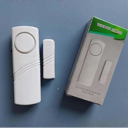Nr 7 Batteridriven dörr- och fönsterlarm, förpackade produkter med väldigt få defekta produkter (för export)