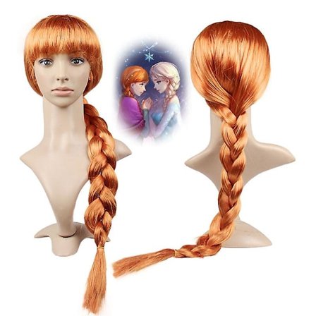 Is och snö cosplay romantisk peruk långt hår stor fläta