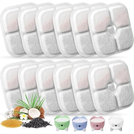 12 stk. 2,5l 8,4x8,4cm Firkantet - Drikkevandsfontænefiltre til kæledyr - Kattevandsfontæne - Drikkevandsfontænefiltre - Vanddispenser - Hunde - 