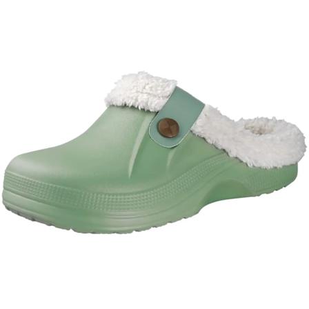 Eyriphy Män Clogs Skor Varm Plush Inomhus Toffpers Icke-Slips Vattentät Vinter Bomull Slides Fluffig Päls Sovrummer Tofflor För Män Green 35-36(8.6-