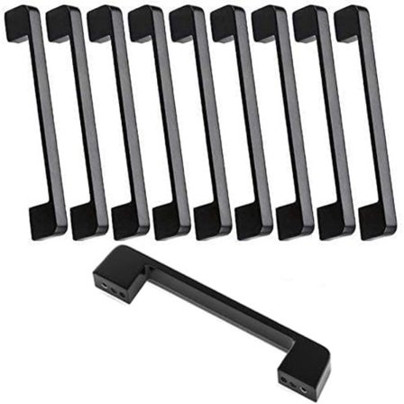 10 stk. møbelgreb centerafstand 128mm - sort køkken dørgreb møbelstanggreb sort køkkengreb