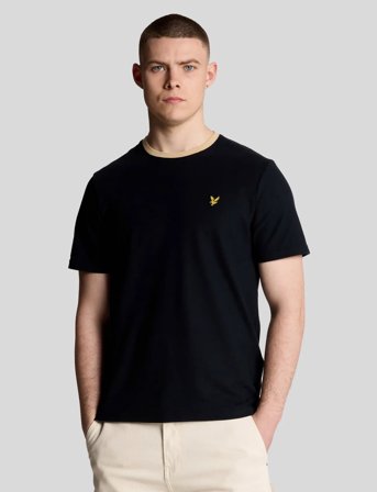Lyle & Scott Contrast Collar T-Shirt - Black - XS