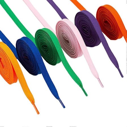 12 Par Fargerike Sko Liss Doble Lag Sko Snørebånd Flate Sko Liss for Fjellklatring Løpesko Joggesko Fritidssko (Blandet Farge)