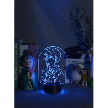 Akryl 3D Natlampe LED Anime Natlys Sort Butler Bordlampe Børnefødselsdagsgave Soveværelse Atmosfære, 16 Farver, med Fjernbetjening