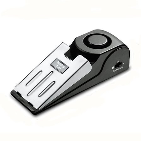 Bærbar dørstopper kile dørstopalarm, ideel til rejsehotel