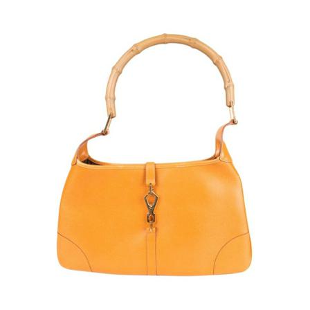 Gucci Vintage, Pre-owned Jackie Bamboo Handle Hobo Bag Oranje, Dames, Maat:ONE Size,leather