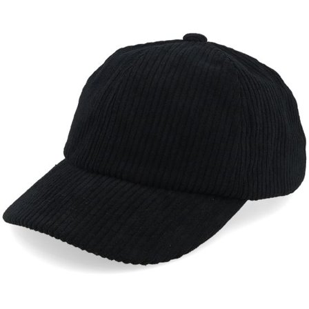 Seeberger - Svart unconstructed Keps - Corduroy Baseball Cap Black Dad Cap @ Hatstore