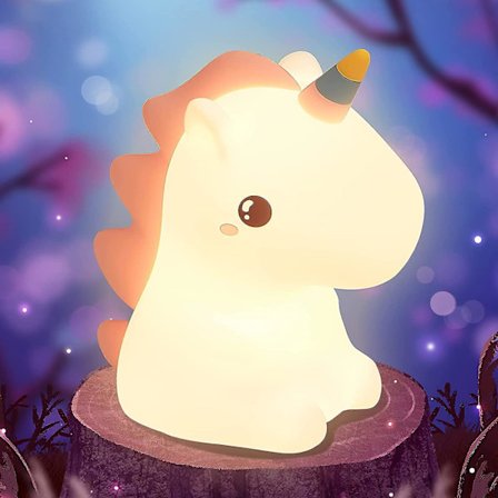 Wekity Unicorn Night Light For Girls Bedroom, Cute Night Light For Kids Room, Squishy Silicone Lamp For Baby Nursery, Usb Rechargeable