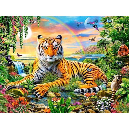 (30x40cm) 5D Diamantmaleri Tiger 20
