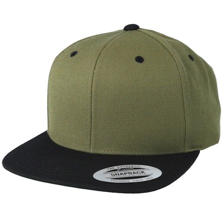 Yupoong - Groen snapback Cap - Olive/Black Snapback @ Hatstore