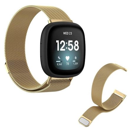 Fitbit Versa 3 rostfritt stål klockarmband - Earth guld / Storlek: L