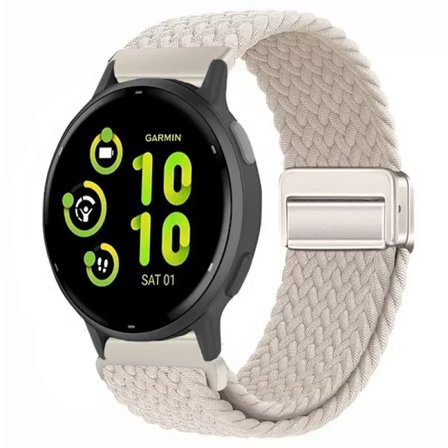 20/22 mm nylonarmband kompatibelt med Garmin Forerunner 55 165 265 965 255, magnetiskt flätat andningsbart band kompatibelt med Garmin Active 5/Venu 3
