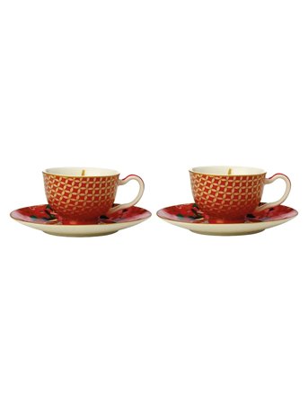 Maxwell & Williams | Silk Road Demi Cup & Saucer Red 2-Psc | 8.5 CL