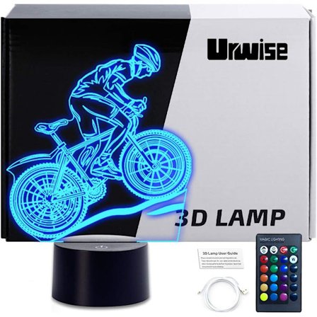 3D natlampe, Mountainbike 3D natlampe 16 farver Changi