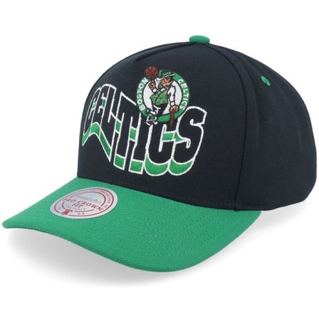 Mitchell & Ness - NBA Svart adjustable Keps - Boston Celtics Wavy Pro Black/Green Adjustable @ Hatstore