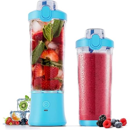 (Blå) Portabel Blender 270 Watt för Shakes och Smoothies Vattentät Blender