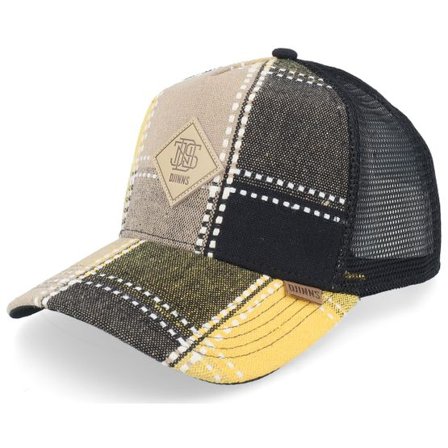 Djinns - Beige trucker Keps - Embocheck Wheat/Black Trucker @ Hatstore