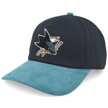 American Needle - NHL Svart adjustable Keps - San Jose Sharks Burnett Black/Blue Corduroy A-Frame Adjustable @ Hatstore