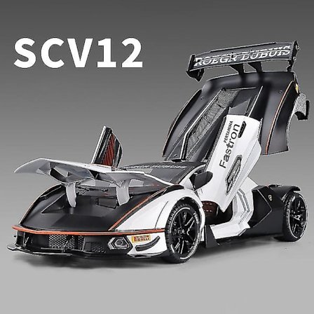 1:24 Lambos Essenza Scv12 Legering Sportsvogn Model Diecast Lyd Super Racing Løftehale Hot Bilhjul Til Børnegaver