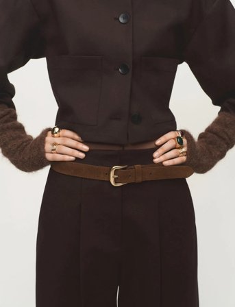 Mango Cropped Jacket With Pockets - Brown - L