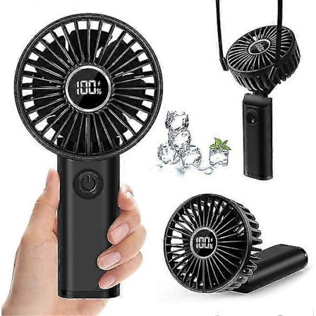 Mini Bærbar Vifte, 3600mAh USB Oppladbar Håndholdt Vifte, Liten Håndholdt Vifte med 6 Hastigheter, Bærbar Elektrisk Stille Batteridrevet Bordvifte med