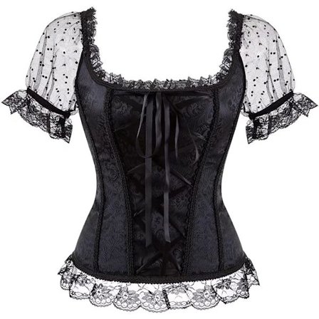Korsetter för kvinnor Overbust Bustier Top Gothic Sexy Shoulder