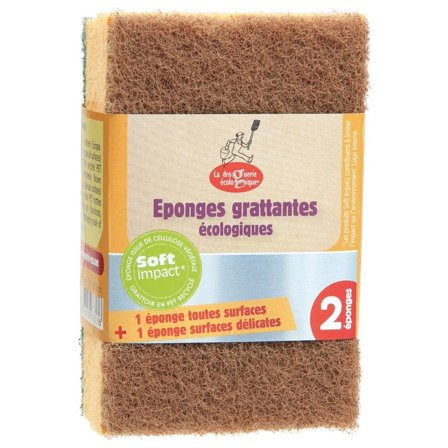 Keukenspons eco grof/fijn 2-pack
