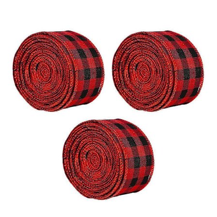 Festivalinauha, raidallinen jouluaiheinen design juhliin, 3 rullaa - lingling}