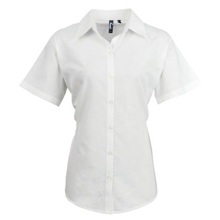 Premier Womens/Ladies Signature Pearlised Oxford Kortärmad