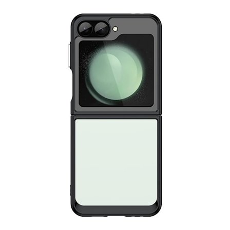 SAM Galaxy Z Flip 6, akryylipuhelinkotelo, iskunkestävä pehmeä puhelinkotelo (yksivärinen musta)