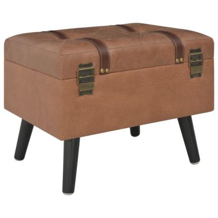 Vidaxl Förvaringspall 40 Cm Brun Konstläder Brun