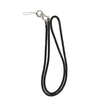 1.2m diamond mobile phone rope hanging obliquely Black
