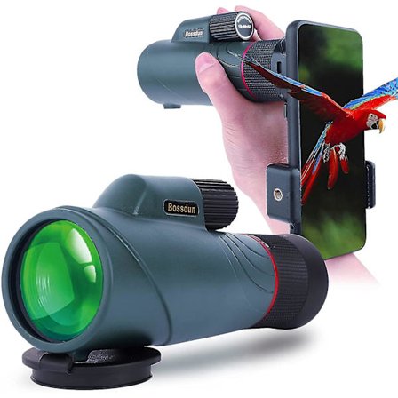 Monokulärt Teleskop med Smartphonehållare, 10-20x50 Hög Effekt Handhållen Teleskop för Vuxna, Ipx7 Vattentät Bak4 Prisma Fmc Monokulär för 