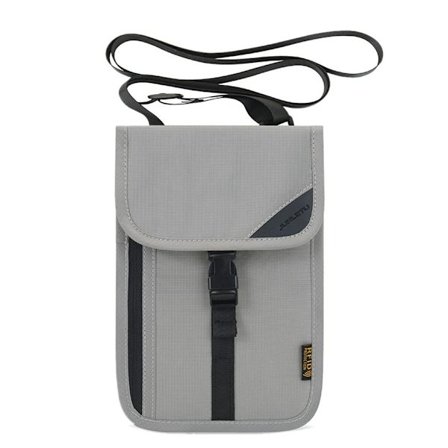 RFID Blocking Passport Bag Wallet GREY - spot-myynti