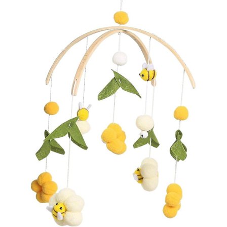 Hængende vindspil | Håndlavet vugge-vindspil med et træbi-design, perfekt til at hænge i børneværelset for at tilføje sjov.