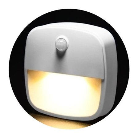 Vita varme LED-natlamper, 5 lysstyrkeniveauer automatiske