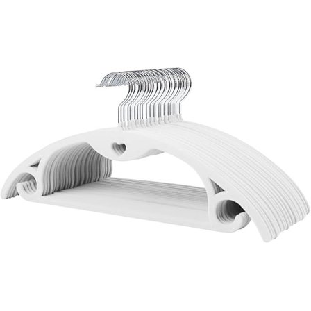 Velourbøjler med kaskade-hul, skridsikre runde bøjler, kraftige filtbøjler, pladsbesparende bøjler til sweatre, bukser, kjoler, nederdele, frakker