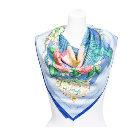 Hermès Vintage, Pre-owned Scarf Blauw, Dames, Maat:ONE Size