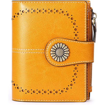 Damplånbok i läder, myntbörs för kvinnor, kortfodral för kvinnor med dragkedja