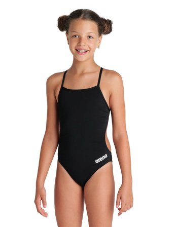 Arena Girl's Team Swimsuit Challenge Solid - Black - 164