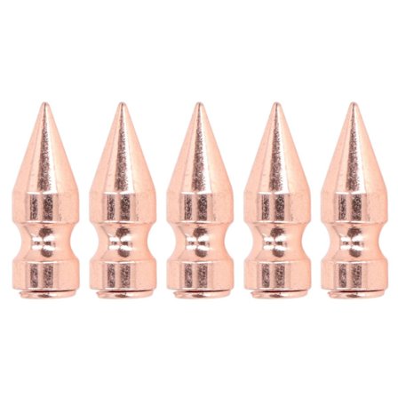 5 stk. Spikes Høj Platform Rose Gold Burr Fri 9x25mm Elektroplettering Kobber Beklædning Kegle Spikes til DIY Punk Stil