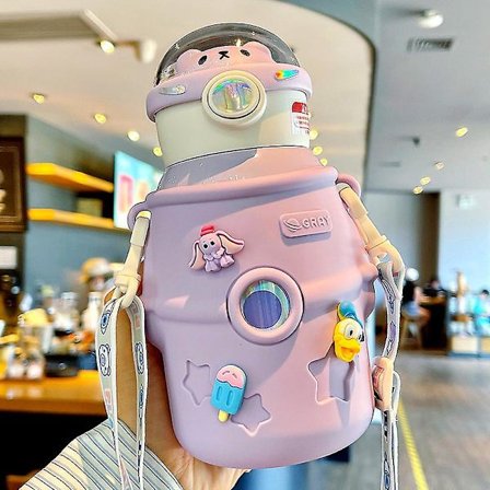 Astronaut Barn Thermosmugg Med Sugrör 304 Rostfritt Stål T