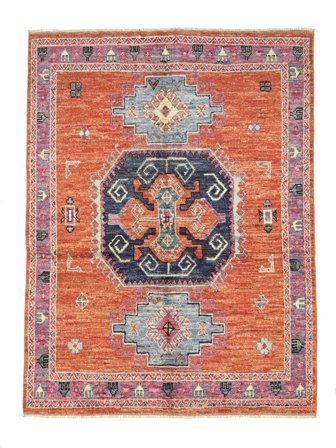 Medalionowy Mały Kazak Fine Dywan 152X196 Wełna