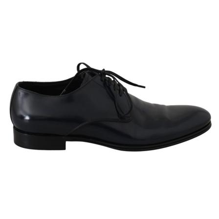 Dolce & Gabbana, Leather Derby Formal Shoes Niebieski, Mężczyzna, Rozmiar: 41 EU