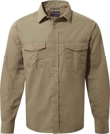 Craghoppers Men'S Kiwi Long Sleeved Shirt Men long-sleeved shirts Beige XXL
