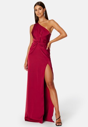 Elle Zeitoune Eliana One Shoulder Dress Wine Klær