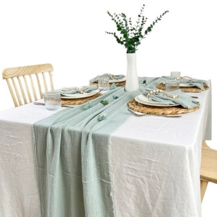 Retro Bomuld Gauze Klud Bord Løber Burr Tekstur Spisestue servietter Tilpasning Vintage Bryllup Køkken Middag Bord Dekoration