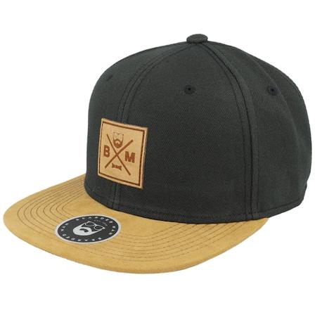 Bearded Man - Schwarz snapback Cap - BM Cross Patch Black/Suede Snapback @ Hatstore