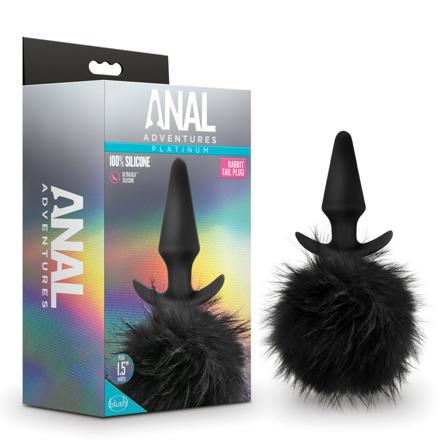 Blush: Anal Adventures Platinum - Rabbit Tail Plug - Black