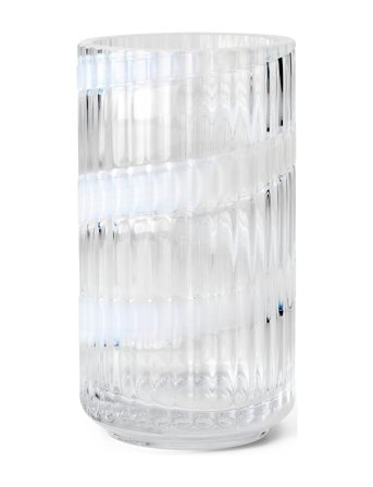 Lyngby Porcelæn | Lyngby Vase H15.5 Cm Swirl Hvid Mundblæst Glas | 15.5 CM